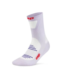 Męskie skarpety sportowe kompresyjne do połowy łydki PRO Run Ultralight CEP liliowe
