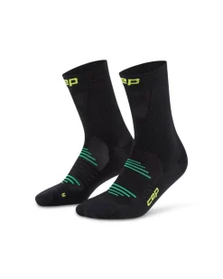 Męskie skarpety sportowe kompresyjne do połowy łydki PRO Run Ultralight CEP czarne