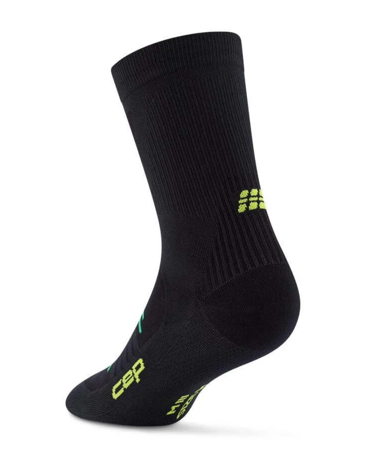 Męskie skarpety sportowe kompresyjne do połowy łydki PRO Run Ultralight CEP czarne
