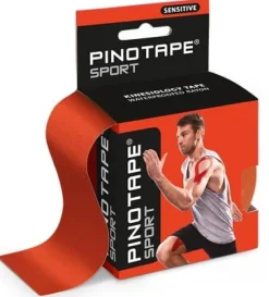 Pinotape Sport Sensitive 5cm x 5m dla wrażliwej skóry - czerwony