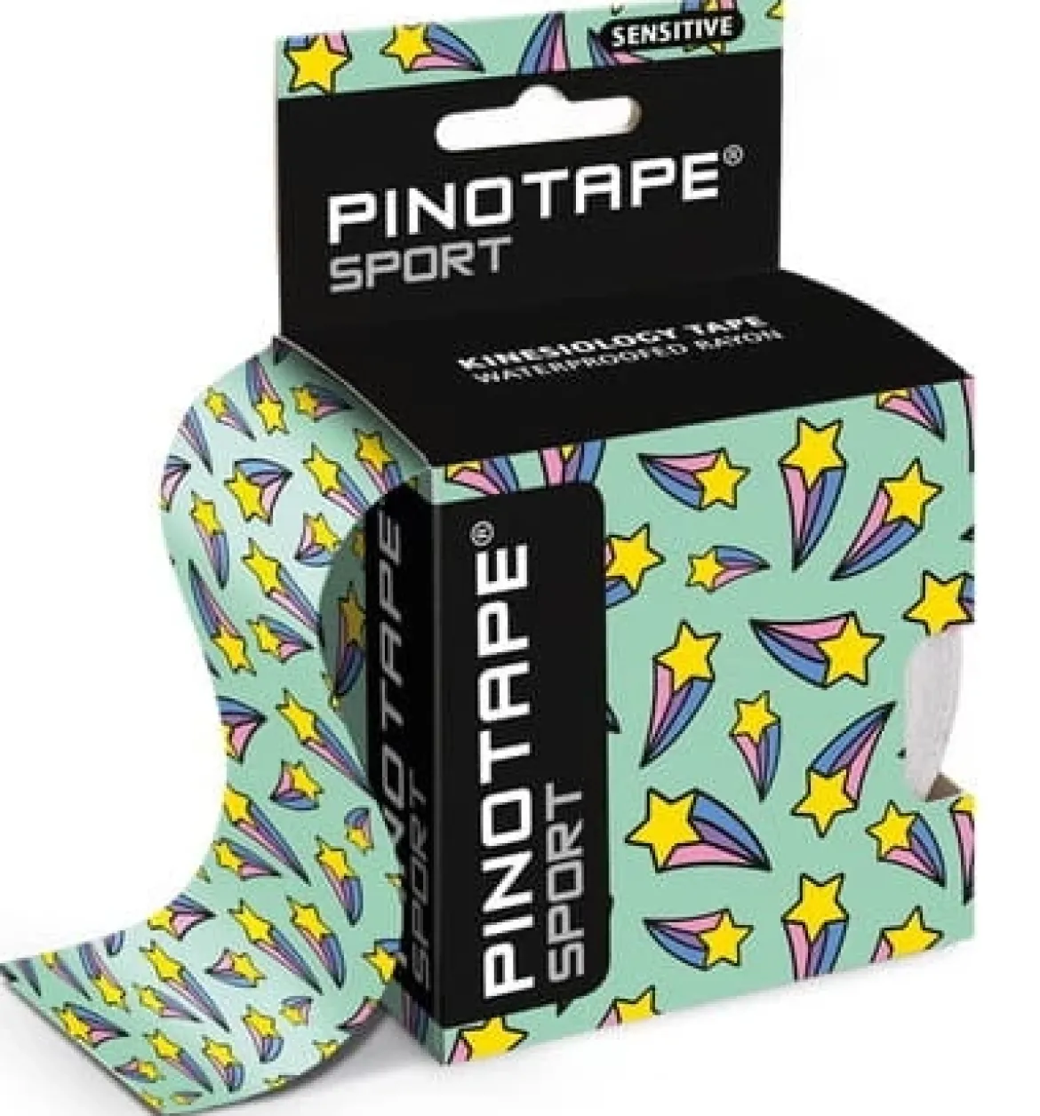 Pinotape Sport Sensitive 5cm x 5m dla wrażliwej skóry - gwiazdki