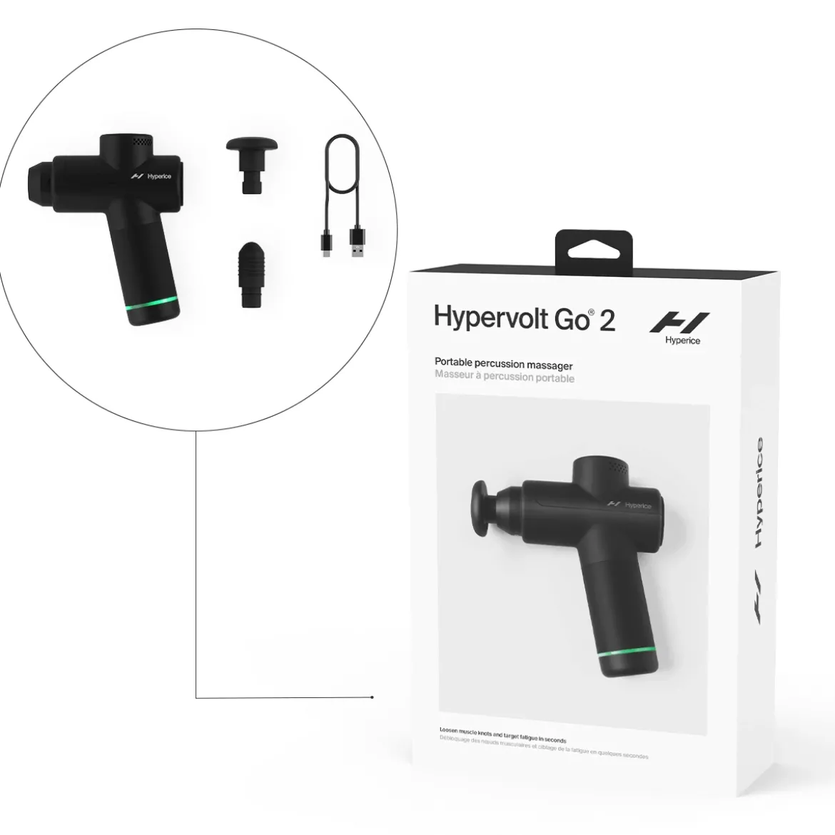 Pistolet do masażu Hypervolt Go 2 czarny