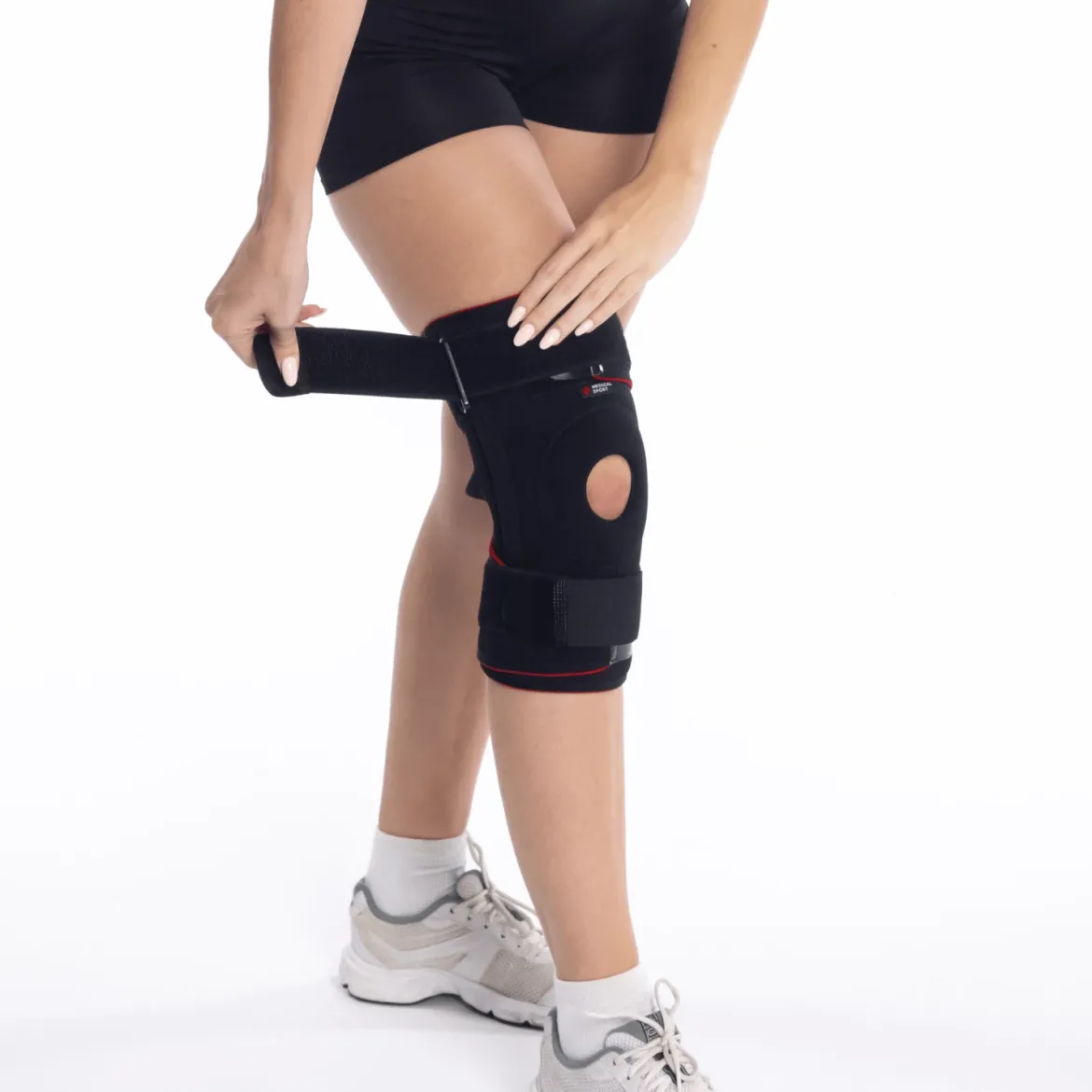 Sprężynowy stabilizator kolana Msupport Red