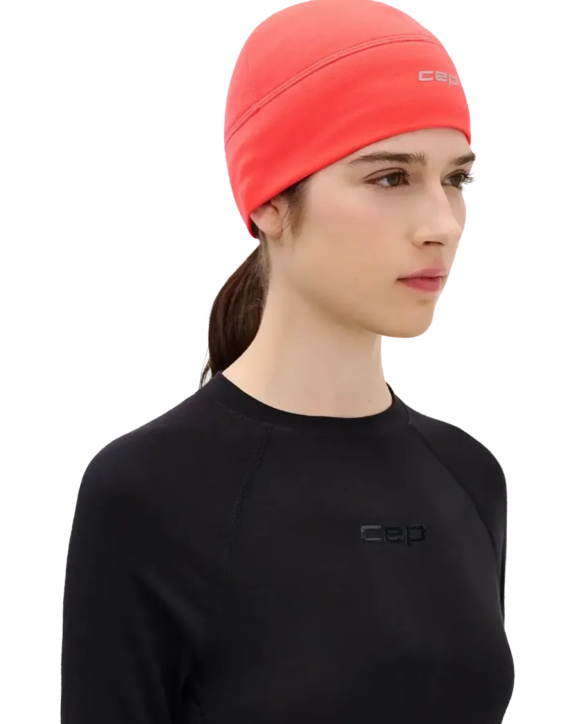 Termiczna czapka beanie do biegania CEP Core Run 2.0 koralowa
