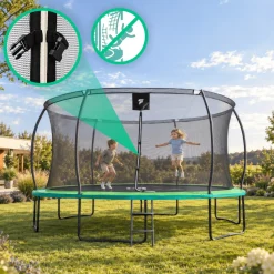 Trampolina ogrodowa dla dzieci 14 FT / 427 cm Kangaroo PRO DrFit z siatką i drabinką